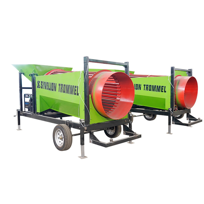 Rotary Drum Screen Mobile Firewood Sawdust Trommel Screen with 5613*1940*2390mm Size