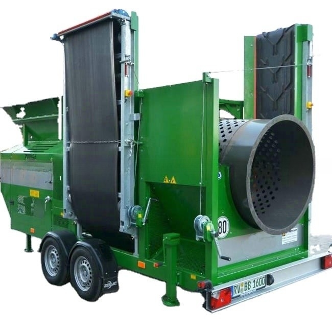 2.2T-18T Customized Rotary Drum Trommel Screen Topsoil Screener with Best and Service