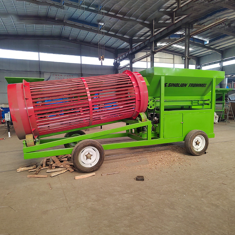 High Capacity Circular Trommel Rotary Drum Screen Separator with Two Vibration Motors