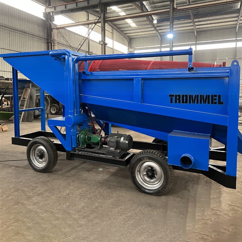 Gold Mining Equipments Rotary Scrubber Mobile Gold Trommel Screen Feeding Size 300mm