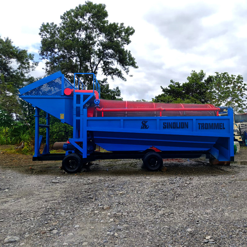 Portable Gold Trommel Machine for Gold Separation in Yellow Color
