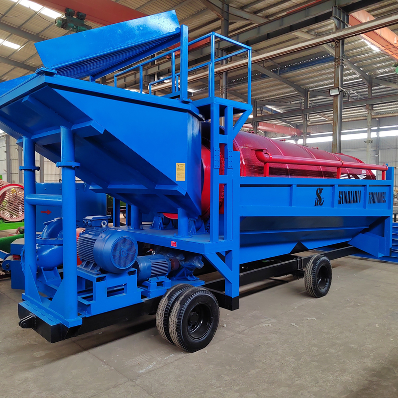 High Rigidity Mobile Placer Gold Washing Plant 400 TPH Trommel Screen for Gold Mining