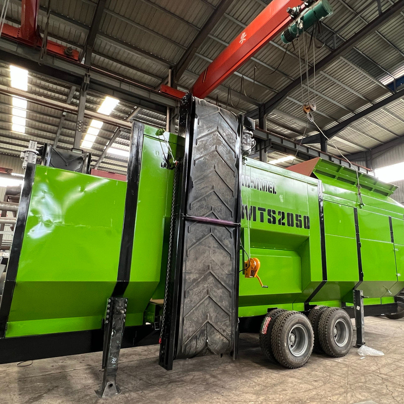 Farms 33.2kw Motor Big Capacity MTS 2050 Mobile Trommel Sieve for Compost Rotary Drum