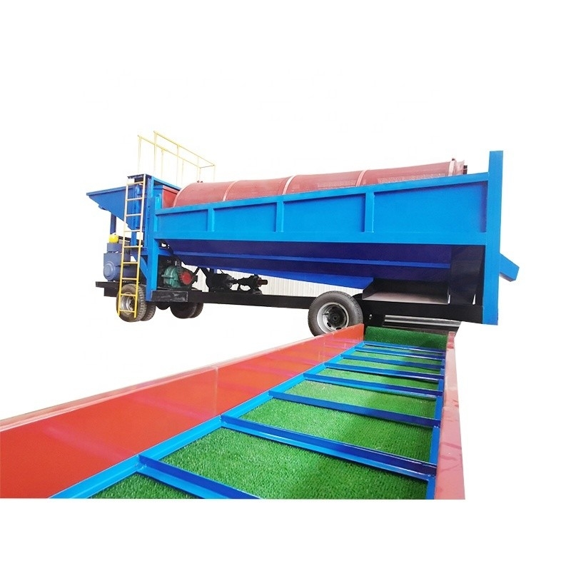 Large Capacity Mobile Trommel Screen for Alluvial Gold Mining in Construction Works