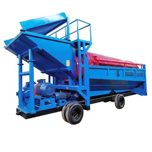 Double Screen Middle Capacity 50 Tons Mining Trommel Machine for Alluvial Gold Separation