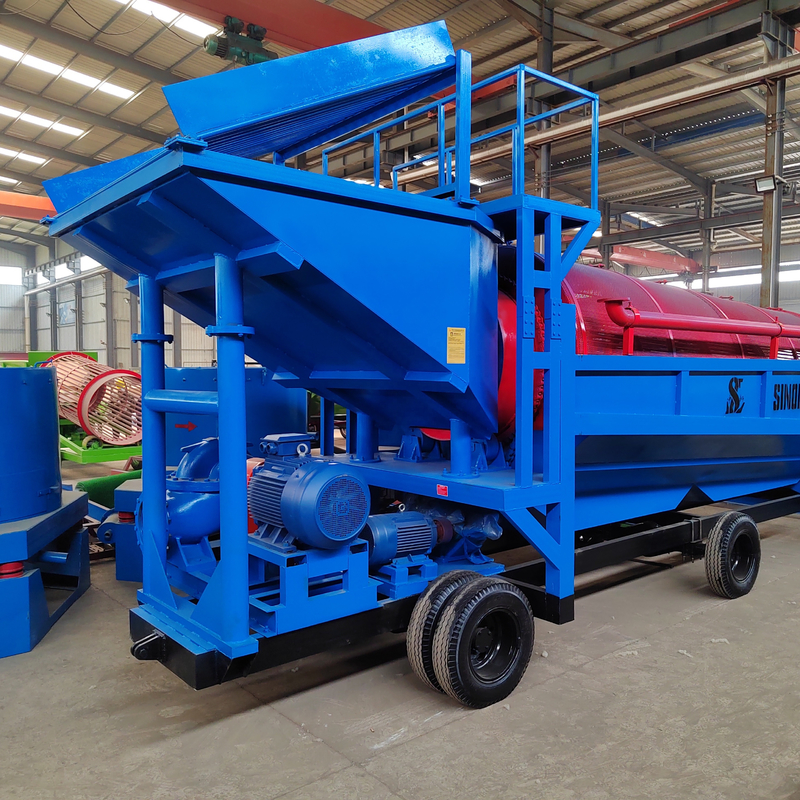 Mobile Gold Washing Plant with Customizable Discharge Size Sand Rotary Trommel Screen